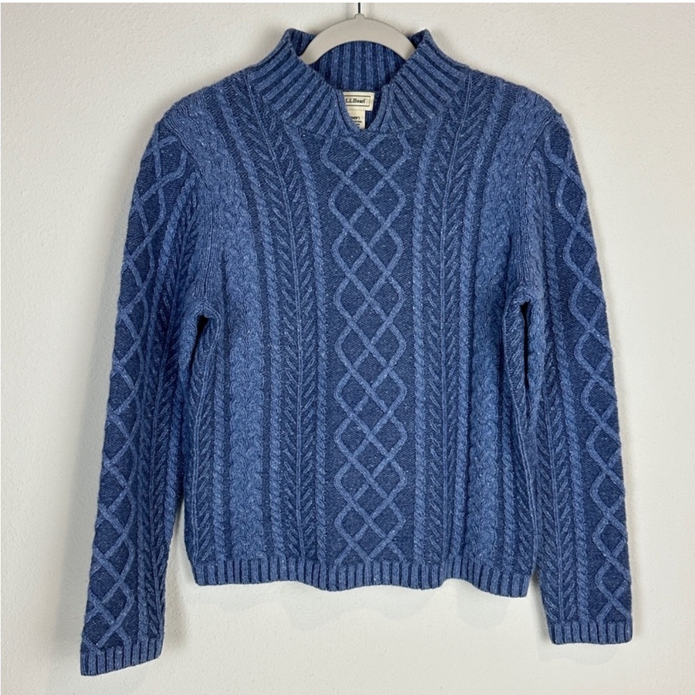 VTG L.L. Bean Blue Cable Knit Sweater S